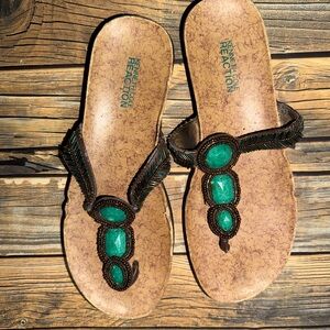 Kenneth Cole Reaction Sandals with Green Accents